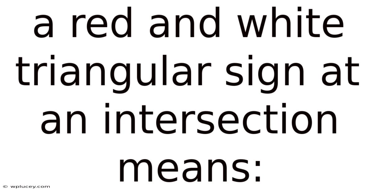 A Red And White Triangular Sign At An Intersection Means: