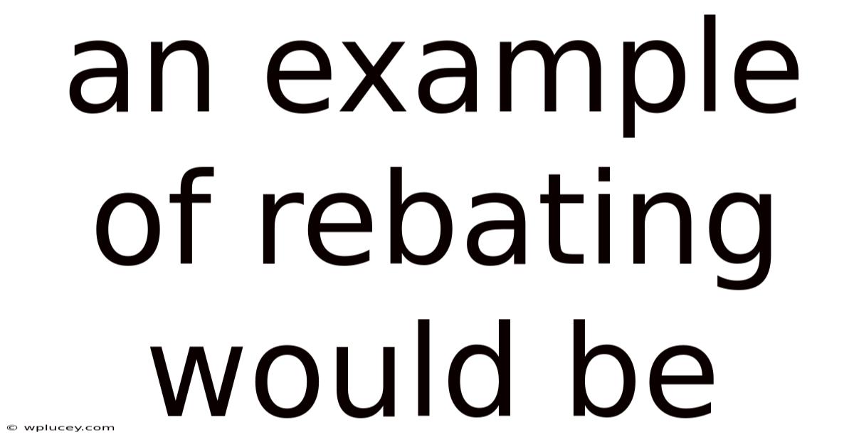 An Example Of Rebating Would Be