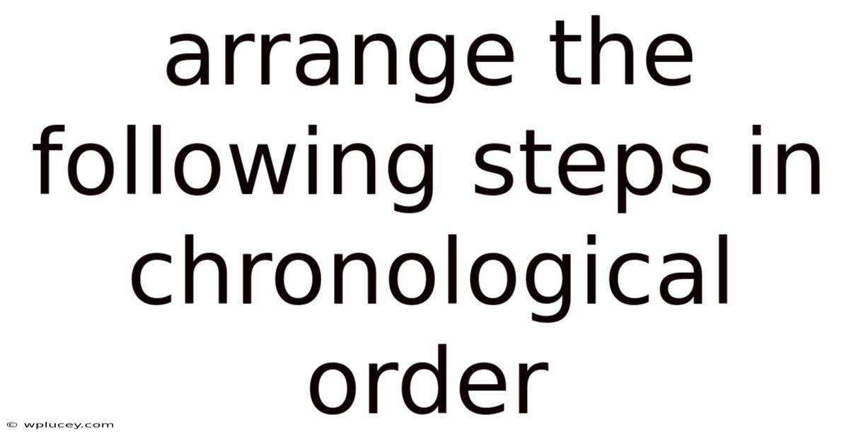 Arrange The Following Steps In Chronological Order