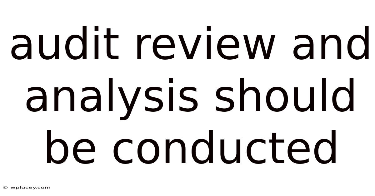 Audit Review And Analysis Should Be Conducted