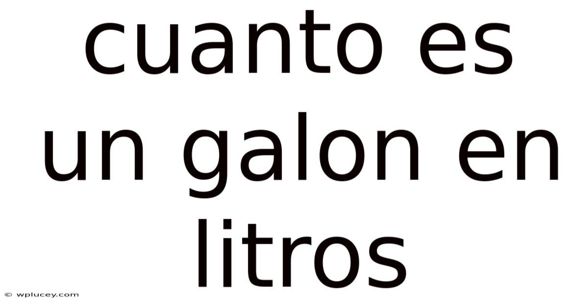 Cuanto Es Un Galon En Litros