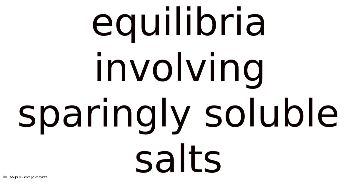 Equilibria Involving Sparingly Soluble Salts