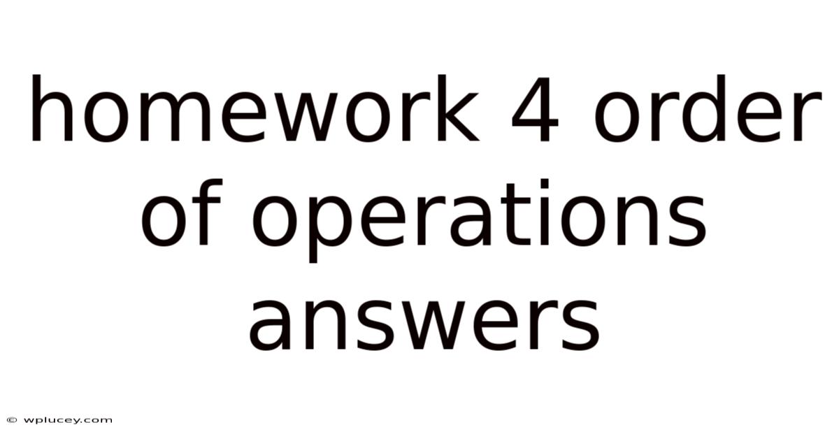 Homework 4 Order Of Operations Answers
