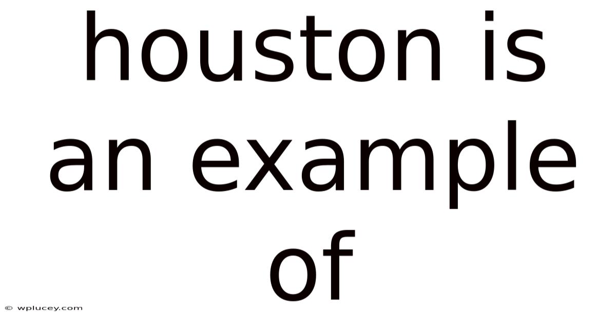 Houston Is An Example Of
