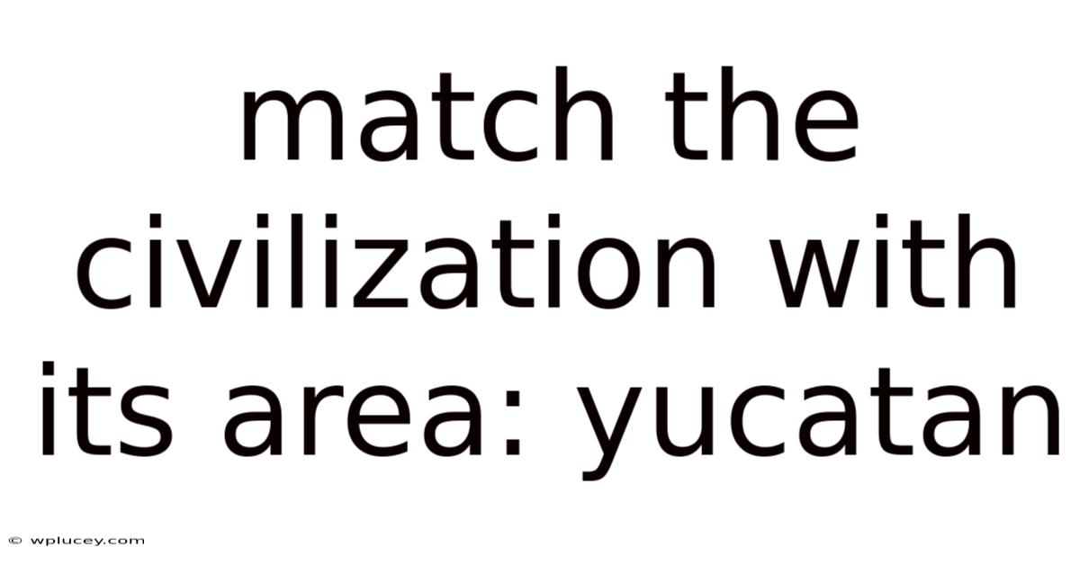 Match The Civilization With Its Area: Yucatan