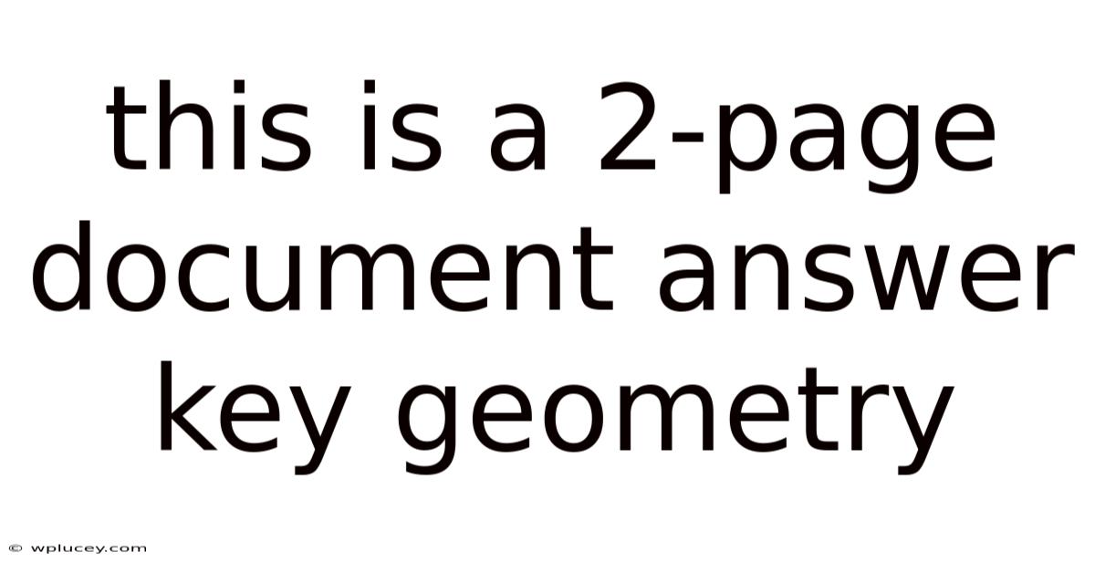 This Is A 2-page Document Answer Key Geometry