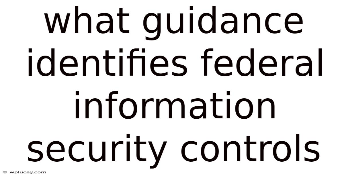 What Guidance Identifies Federal Information Security Controls