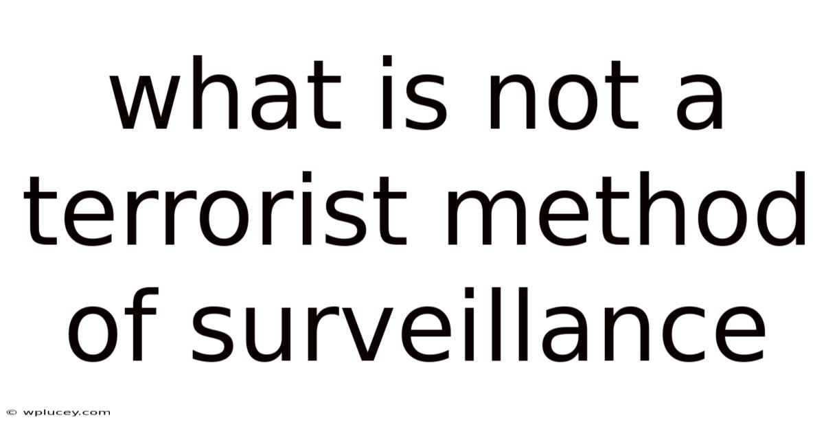What Is Not A Terrorist Method Of Surveillance