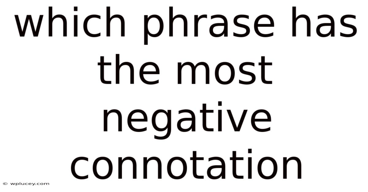 Which Phrase Has The Most Negative Connotation